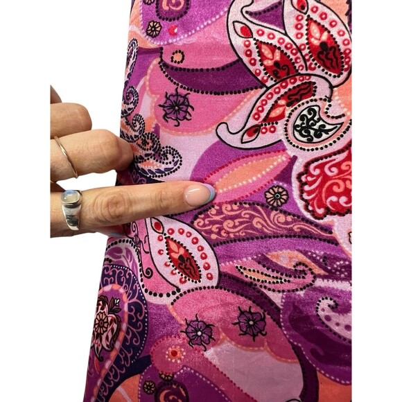 Vintage Y2K  Xhilaration Paisley Satin Midi Skirt Beaded Trim Whimsigoth Medium - Picture 12 of 12